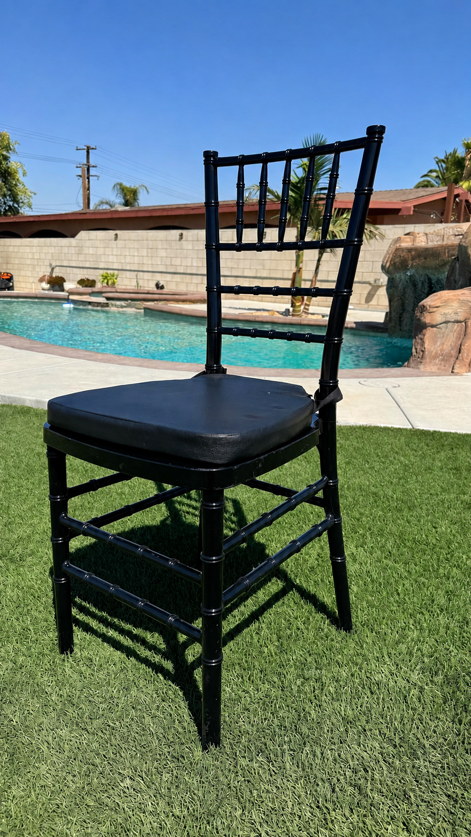 Black Chiavari Chair available from AJ's Party Rentals