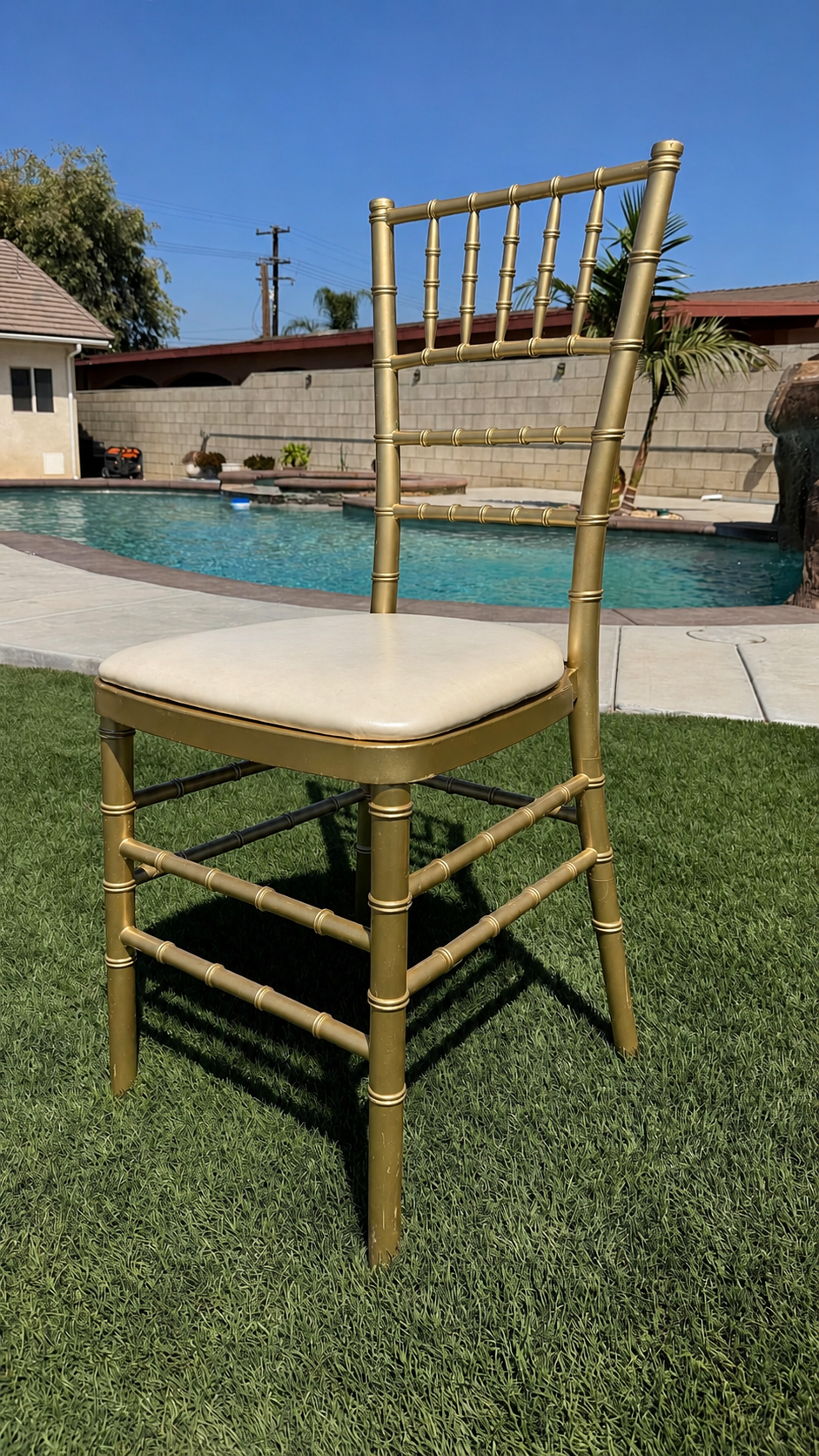 Gold Chiavari Chair available from AJ's Party Rentals