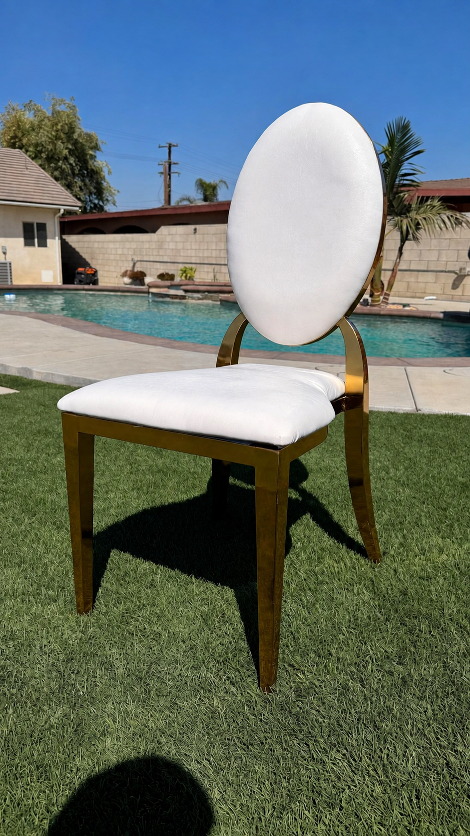 Gold Washington Chair available from AJ's Party Rentals