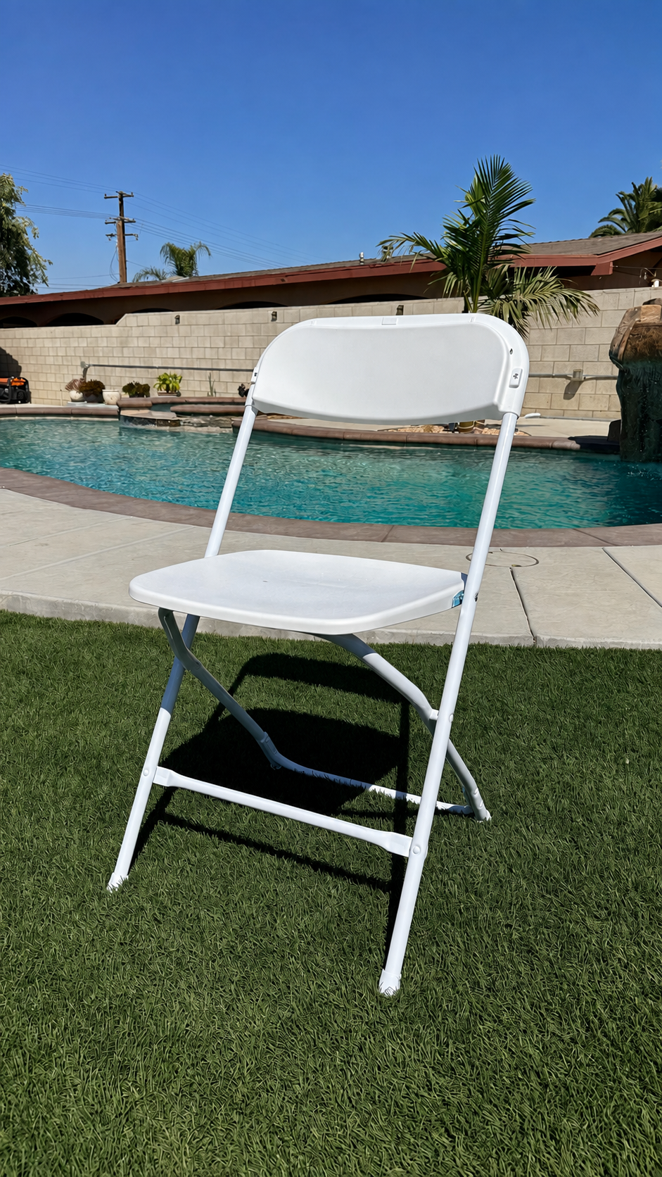 White Plastic Folding Chair available from AJ's Party Rentals